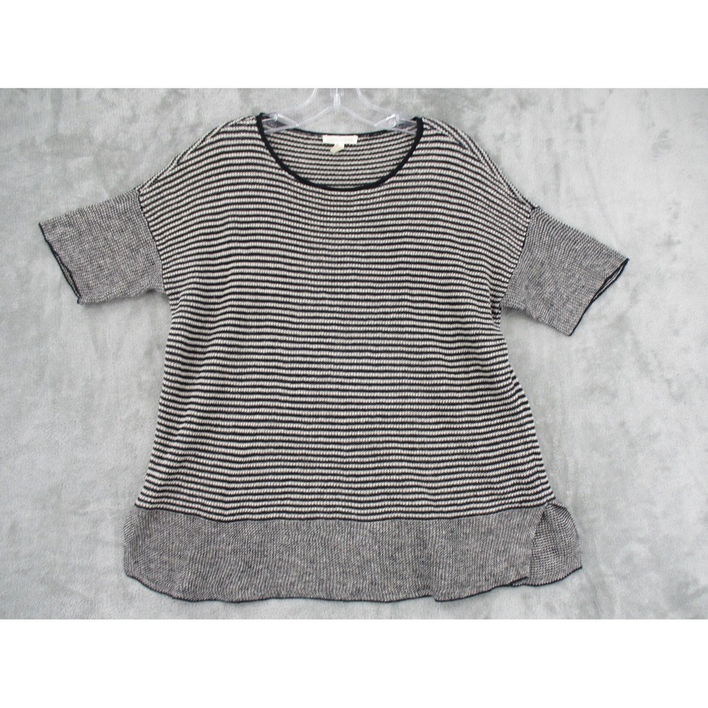 Eileen Fisher Sweater XS Organic Linen Striped Lightweight Beach Resort Capsule